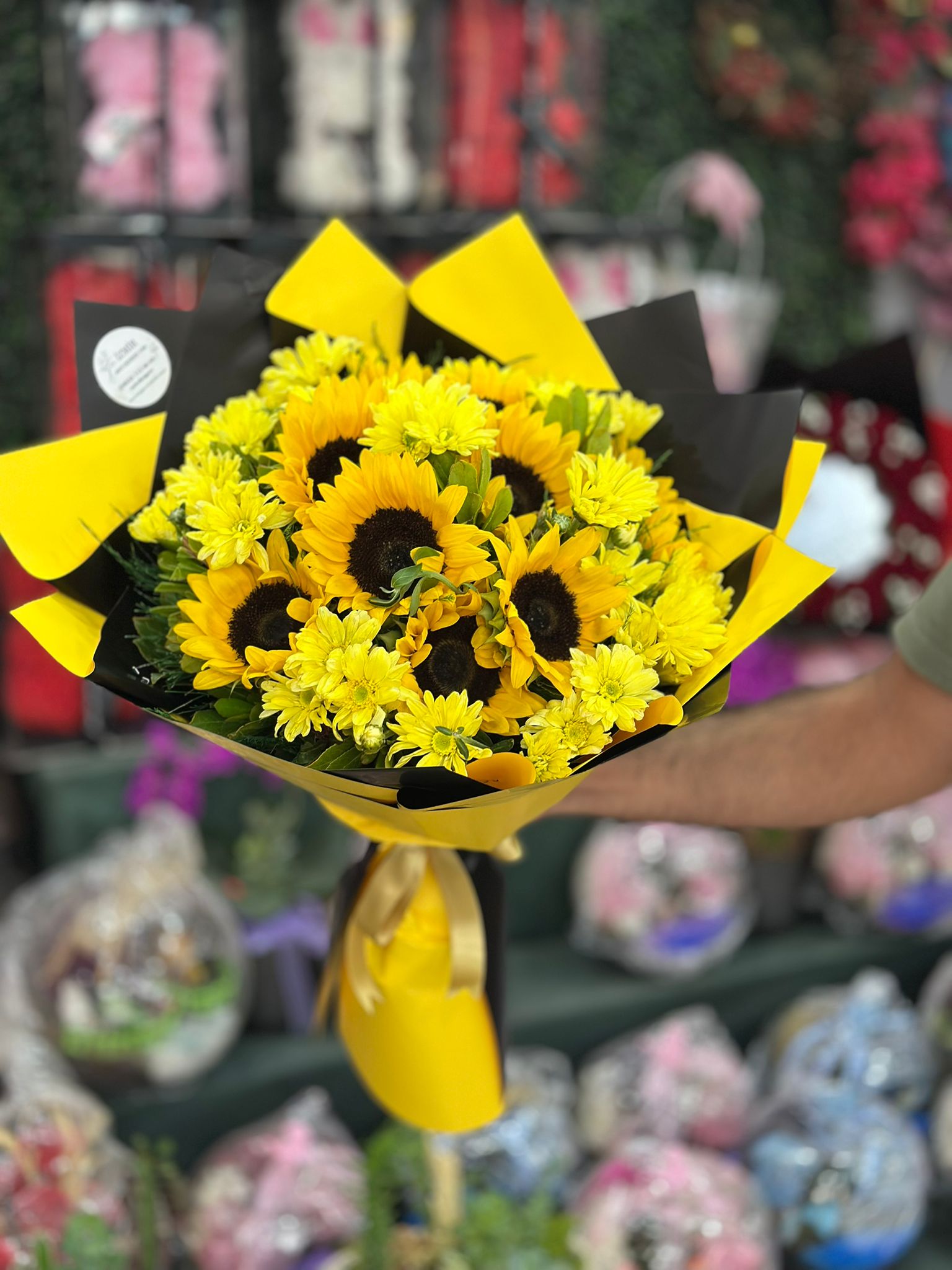 Orta boy Ayçiçeği buketi