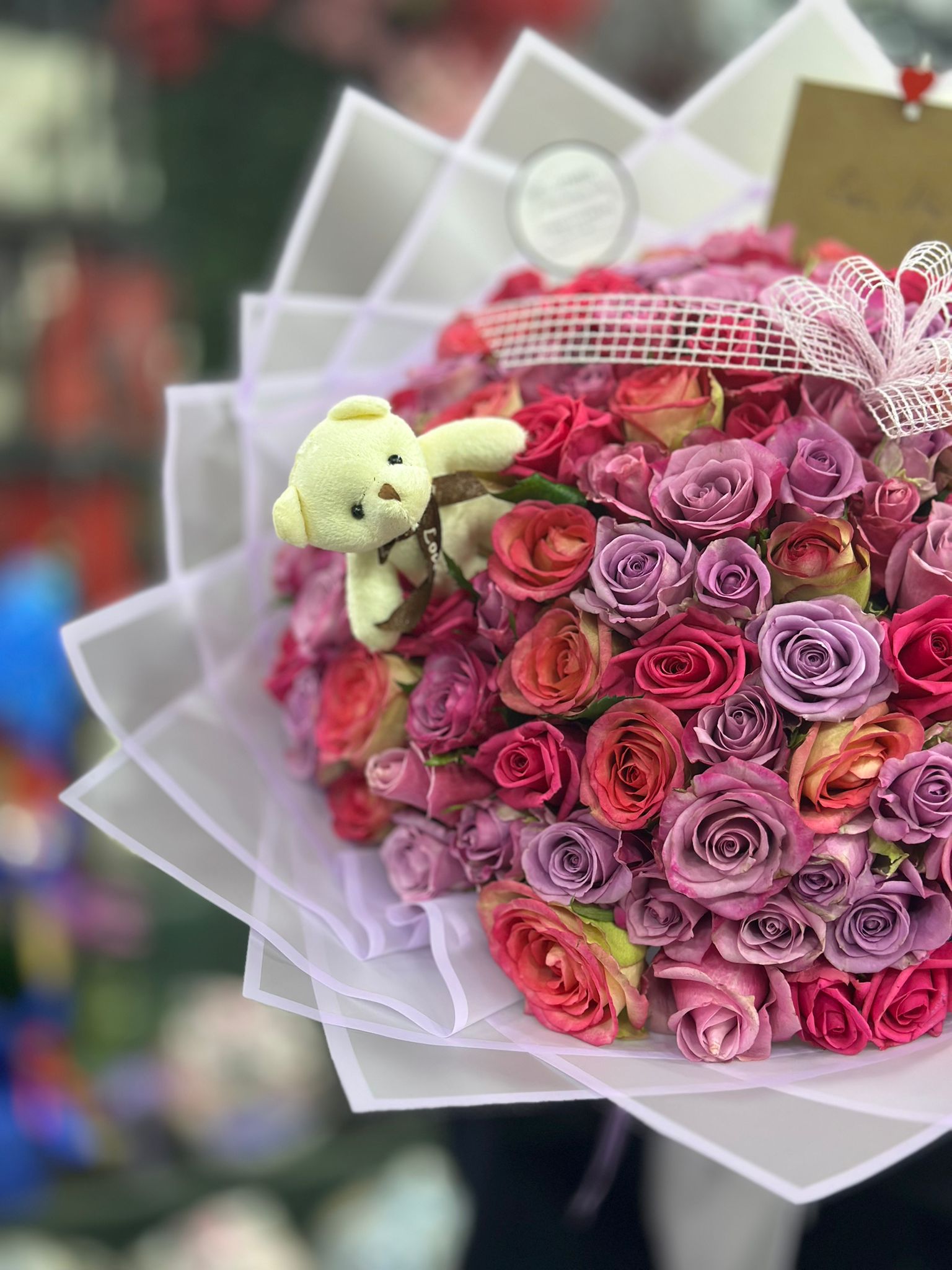 100'lü Renkli Gül Buketi